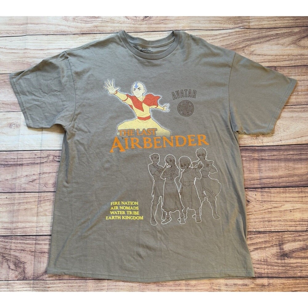 Avatar Last Airbender Four Nation Shirt Double Sided Aang Avatar State XL RARE